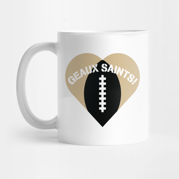 Heart Shaped New Orleans Saints by Rad Love